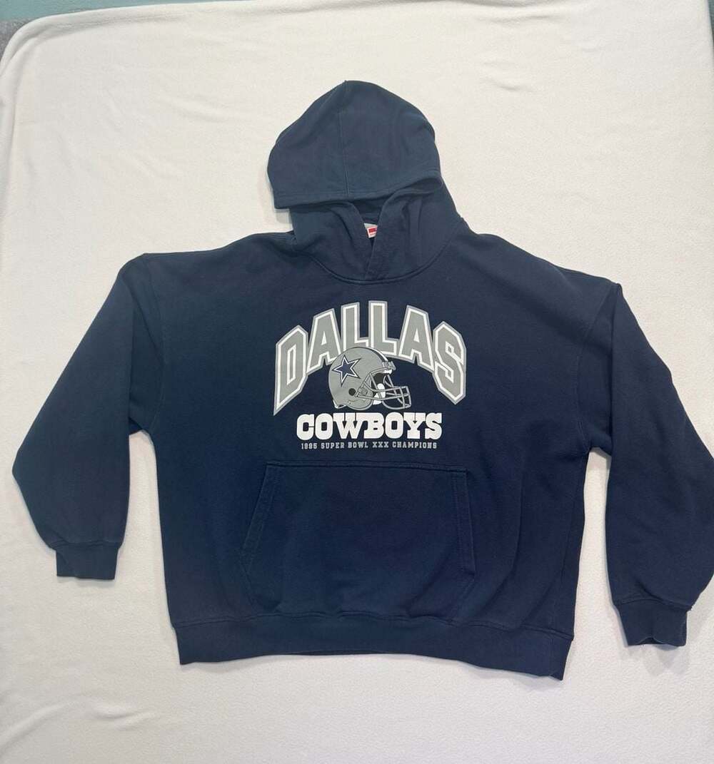 Vintage 1995 Dallas Cowboys Logo 7 Super Bowl XXX Champions Hoodie XL NFL